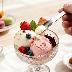 Fourchette à fruits en acier inoxydable à deux dents, cuillère à glace, fourchette à dessert double usage, finition polie miroir pour restaurant, hôtel, maison - Product Image 3