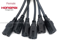 Cordon d'alimentation arrière à trois prises standard national CCC câble en PVC à trois conducteurs broche en cuivre pur HONGPAI HPC-01 100cm 10A 220V pour mobile