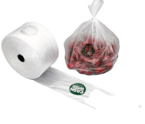 PE T-Shirt <b>Bag</b> with Embossing for Food Packaging Recyclable Customizable Size & Color Supermarket & Exhibition Use - Product Image 5
