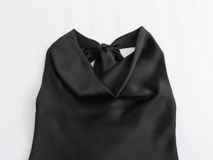 3 Colorway Solid Color Back Hollow Out <strong>Silky</strong> Casual Fashion <strong>Tops</strong> for Women - Product Image 4