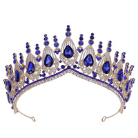 Rosa Bessie 2022 Tiara de mariée de luxe de style baroque plaquée or avec cristaux pour anniversaire, mode, concours de beauté, mariages