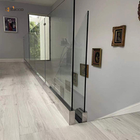 Rampe en aluminium en forme de U pour piscine, balustrade d'escalier, main courante, design extérieur de balcon, rampe en verre sans cadre