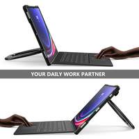 Untuk Samsung Galaxy Tab S9 ultra X910 14.6 inci 360 pegangan rotasi berdiri tali tangan bawaan di belakang