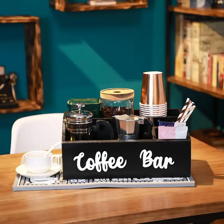 Coffee Station Organizer, Countertop Coffee Bar Accessories and
