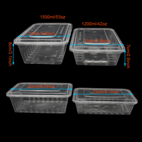Boîte à lunch jetable en plastique PP grande capacité, anti-fuite, compatible micro-ondes, pour salades, nouilles, aliments, avec couvercle, pour la restauration et les plats à emporter