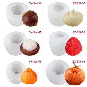 1 pezzo forma di frutta forma di candela di sapone stampo arancione fragola mangostano castagno acqua castagna stampo in silicone 1 pezzo all'ingrosso - Product Image 5