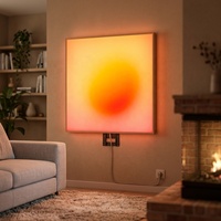 LUZ Led Sunset Picture Rectangle Aluminum Art Frame Acrylic Sunset Wall Panel UV Printing Led Light Box untuk Ruang Tamu