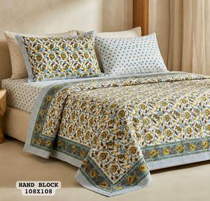 Sábana de algodón de primera calidad, tamaño Super King, hecha a mano, con 2 fundas de almohada reversibles con cremallera, disponible a precio de mayorista. - Product Image 4