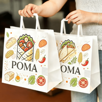 Sacs d'emballage pour burritos en papier kraft avec logo personnalisé en gros, sacs d'emballage alimentaire biodégradables pour restaurant, snack, boulangerie