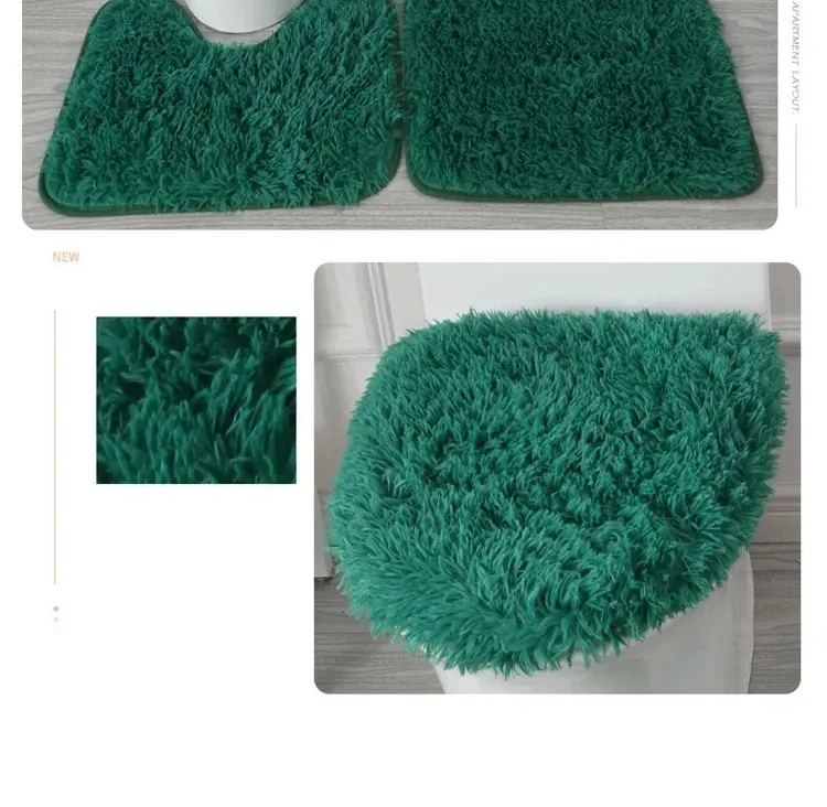 RTS Offre Spéciale ensemble de tapis de salle de bain absorbant personnalisé tapis de douche tapis de toilette en forme de U kit combiné