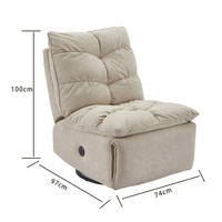 Fauteuil inclinable manuel moderne en velours vert avec repose-pieds pivotant en cuir pour salon et bureau à domicile – Velours manuel adapté