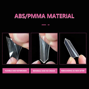 JIEYU Punte per Unghie Francesi Rimovibili in PMMA/ABS, Trasparenti, 500 Pezzi, Unghie Finte per Ballerine, Punte per Unghie Trasparenti per <span class=keywords><strong>Nail</strong></span> Art - Product Image 4