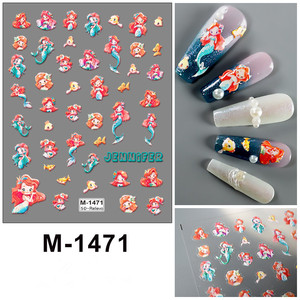 Pegatinas 3D de Conchas Marinas Coloridas de Verano para Uñas, Calcomanías Impermeables Grabadas en Relieve con Cola de Pez, Decoraciones de Conchas Marinas - Product Image 5