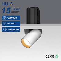 Spot LED Commercial Sans Cadre 7W Carré Réglable Rétractable en Aluminium COB pour Magasin de Détail