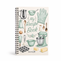 Carnet de recettes personnalisé A5 à spirale, livre de cuisine, journal, planificateur de recettes, journal de cuisson, impression