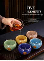 En gros, Ensemble de tasses et bols à thé Jian Zhan de grande taille, style chinois, motif Œuf de Dragon aux couleurs de four changeantes et aux cinq éléments