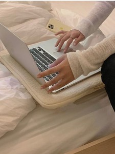 Quilted Cotton Laptop Sleeve Case, Protective Zipper <b>Tech</b> Pouch, Korean Ins Style Cross-border Blogger Laptop <b>Bag</b>. - Product Image 5