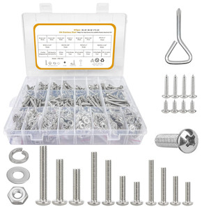 304 Stainless Steel Screw Nut Washer Assortment Set 815pcs Multi Size Round Head For Construction - Product Image 1