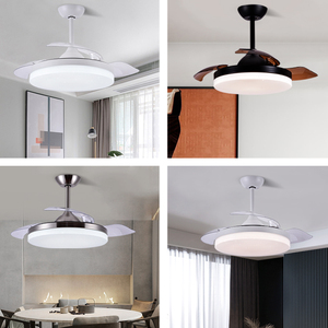 Ventilateur de plafond rétractable moderne BaoShan 36/42 pouces avec télécommande, lumière LED, garantie de 2 ans, métal+PC, durée de vie de 10 ans, DS0051-36 C - Product Image 5