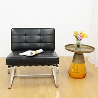 Canapé-lit de luxe en cuir avec cadre en acier inoxydable, dossier haut, design moderne, meubles pour chambre à coucher et salon