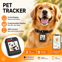 Dispositif de suivi anti-perte pour animaux de compagnie avec écran E Ink, téléchargement d'image personnalisé, système double, localisateur intelligent pour chats et chiens