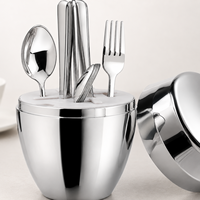 Ensemble de couverts en acier inoxydable, boîte cadeau, 4 personnes, incrustation dorée, polissage miroir, qualité alimentaire, passe au lave-vaisselle, mariage, vente en gros