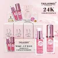 Base de Maquillage Liquide Hydratante et Anti-Âge au Niacinamide et Acide Kojique, Or 24K, Style Arabe - Concentré Éclaircissant et Illuminateur