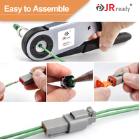 Conector de 3 Pines JRready ST6247 DT, 10 Juegos, Conector Eléctrico Impermeable Gris con Contactos Sólidos 14-16AWG
