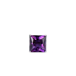 Wholesale 925 Sterling Silver Jewlery Fine Jewelry Women Emerald Cut Ring Natural Amethyst Ring