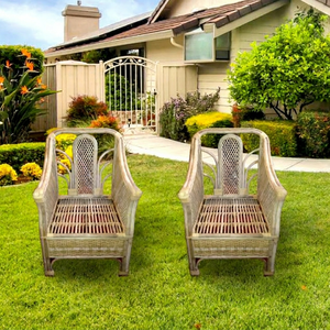 Chaise de jardin en bambou de style mid-century moderne avec coussin, mobilier de loisirs extérieur super confortable pour salon, villa, chambre à coucher - Product Image 1