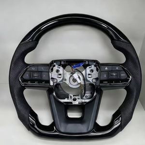 Volante Deportivo <span class=keywords><strong>GR</strong></span> de Cuero Completo para Toyota <span class=keywords><strong>Land</strong></span> <span class=keywords><strong>Cruiser</strong></span> LC79 LC76 LC70 LC300 2008-2021, Botones Negros, Acabado en Carbono - Product Image 1