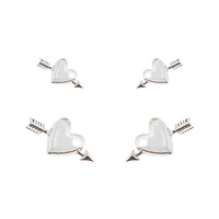 Boucles d'oreilles clous unisexes JIACHEN personnalisées en laiton plaqué or 18 carats, motif flèche de Cupidon et cœur, délicates et mignonnes