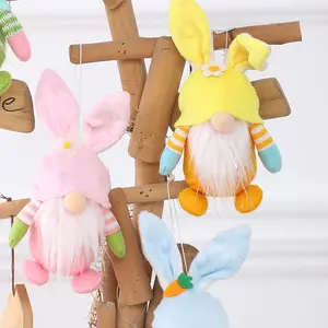 Linda toy 2024 Easter Bunny Decor Easter Handmade Spring Gnome Plush For Happy Easter Home Decorative