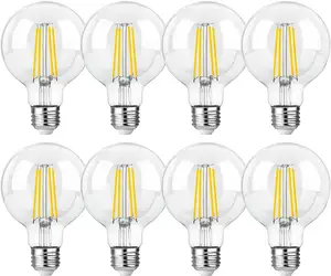 Wholesale High Quality 4W 6W 8W 10W 12W Clear Glass E26 E27 B22d Clear Dimmable G80 LED Filament Bulb