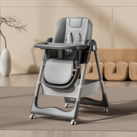 Chaise haute multifonctionnelle 3 en 1 Clafbebe, chaise haute réglable en hauteur, chaise à manger pliable, siège à bascule pour bébé