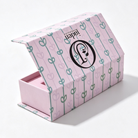 Boîte cadeau élégante pour rouge à lèvres rose, boîte d'emballage cosmétique magnétique pour gloss à lèvres avec logo personnalisé en feuille d'or
