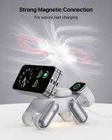 Chargeur sans fil rapide UEQ 15W 25W magnétique avec support pour iPhone, pour montre connectée et écouteurs, chargeur de téléphone avec lumière LED