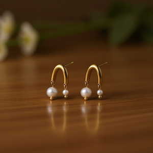 ต่างหูแฟชั่น DE PERLAS PE0580 สำหรับผู้หญิง เครื่องประดับคุณภาพสูง - Product Image 3