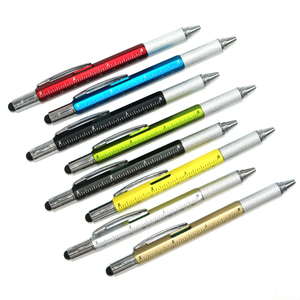 Metal multifunción 6 en 1 para bolígrafo Stylus 8 colores 1,0mm ancho de escritura regalo para hombres con nivel de regla destornillador de dos cabezas - Product Image 5