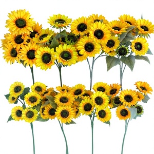 Girasoles Artificiales de Tallo Largo y Un Solo Tallo, Materiales Florales de Seda para Decoración de Bodas, Proyectos de Escaparates y Visualización en Centros Comerciales - Product Image 1