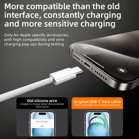 Câble de charge rapide USB-C PD 60W en nylon tressé, longueur 1m, pour iPhone 15 Pro Max, fonction 3A avec blindage en feuille pour appareils iOS