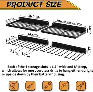 Étagère à piles Étagères à outils avec station de charge Étagères utilitaires robustes Étagères à outils en métal de taille moyenne