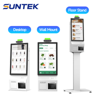 Kiosque de paiement interactif à écran tactile sur pied de 21,5 pouces SUNTEK SK5, système de point de vente Android en libre-service avec SDK thermique