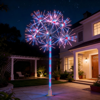Lampe décorative extérieure en forme d'arbre de feux d'artifice LED colorée en acier inoxydable de 13 m, à double disposition de branches, pour parc à thème