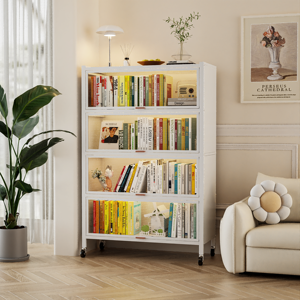 Librería moderna de acero blanco a prueba de polvo de 5 puertas, armario de almacenamiento, muebles de dormitorio para el hogar, oficina, aparador, Media librería - Product Image 2