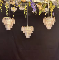 Lustre LED en acrylique pour mariage, 3 têtes, suspension moderne blanc chaud pour hall d'hôtel et scène