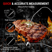 ThermoPro TP902 Thermomètre numérique sans fil pour barbecue, fumoir, cuisson de la viande, aliments, barbecue avec sondes en acier inoxydable