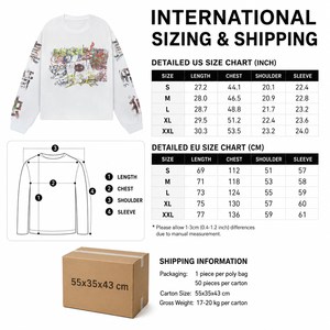 Wholesale Bulk Distressed Y2K Thermal <b>Waffle</b> Long Sleeve Oversized T-<b>shirt</b> Manufacturer 330gsm Heavyweight Streetwear Character - Product Image 6
