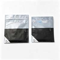 Sachet en plastique noir mat refermable à fermeture éclair, imprimé sur mesure, à trois soudures latérales, pour accessoires