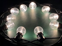 Guirlande lumineuse de Noël extérieure 50 mm, lumières de fête, boules de Noël, lumières pointues, ampoules LED pour la décoration de jardins, de bâtiments et de fêtes